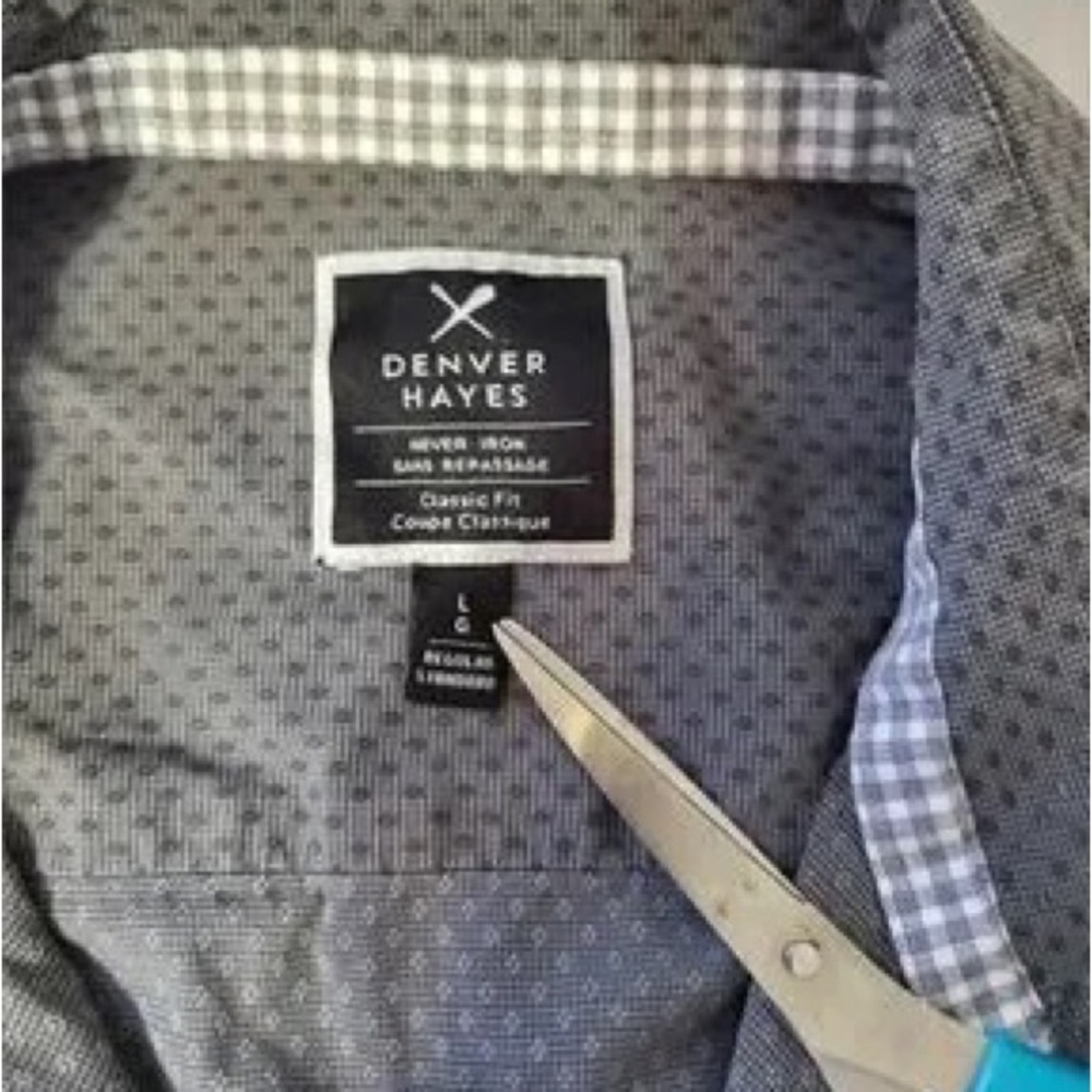 Men's Long Sleeve Dress Shirt - Gray Pattern - Picture 3 of 6